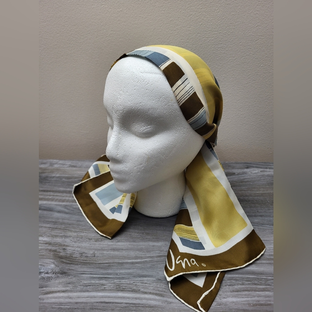 Vintage Vera Neumann Geometric Print Scarf Rayon Silk 1970s Japan